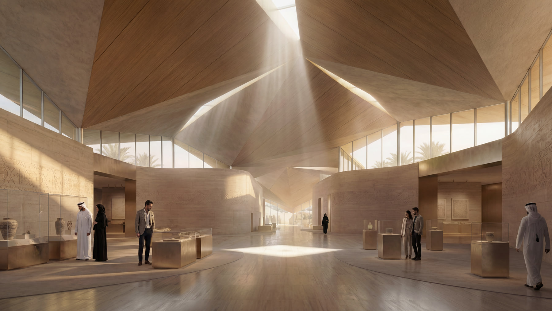 The exhibition hall inside the cultural pavilion at Abu Dhabi Mira Hills