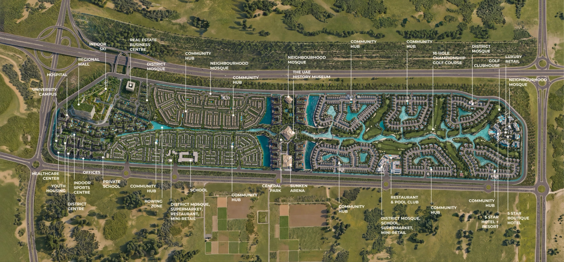 Abu Dhabi Mira Hills master plan in Al Mamoura on the E11 corridor