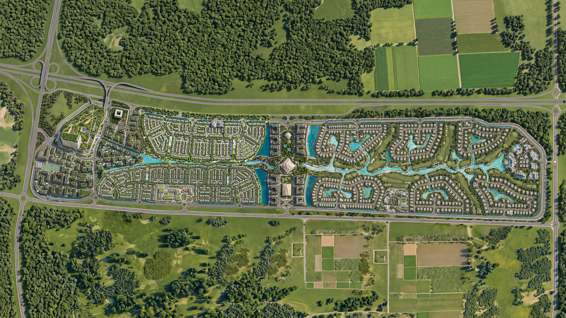 Development districts shown on the Abu Dhabi Mira Hills master plan