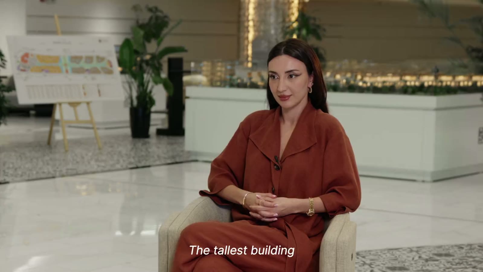 Tamara Getigezheva speaking about development at Abu Dhabi Mira Hills